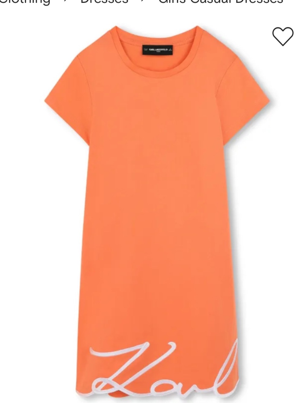 Karl Lagerfeld Orange Short-Sleeve Logo Hem Dress